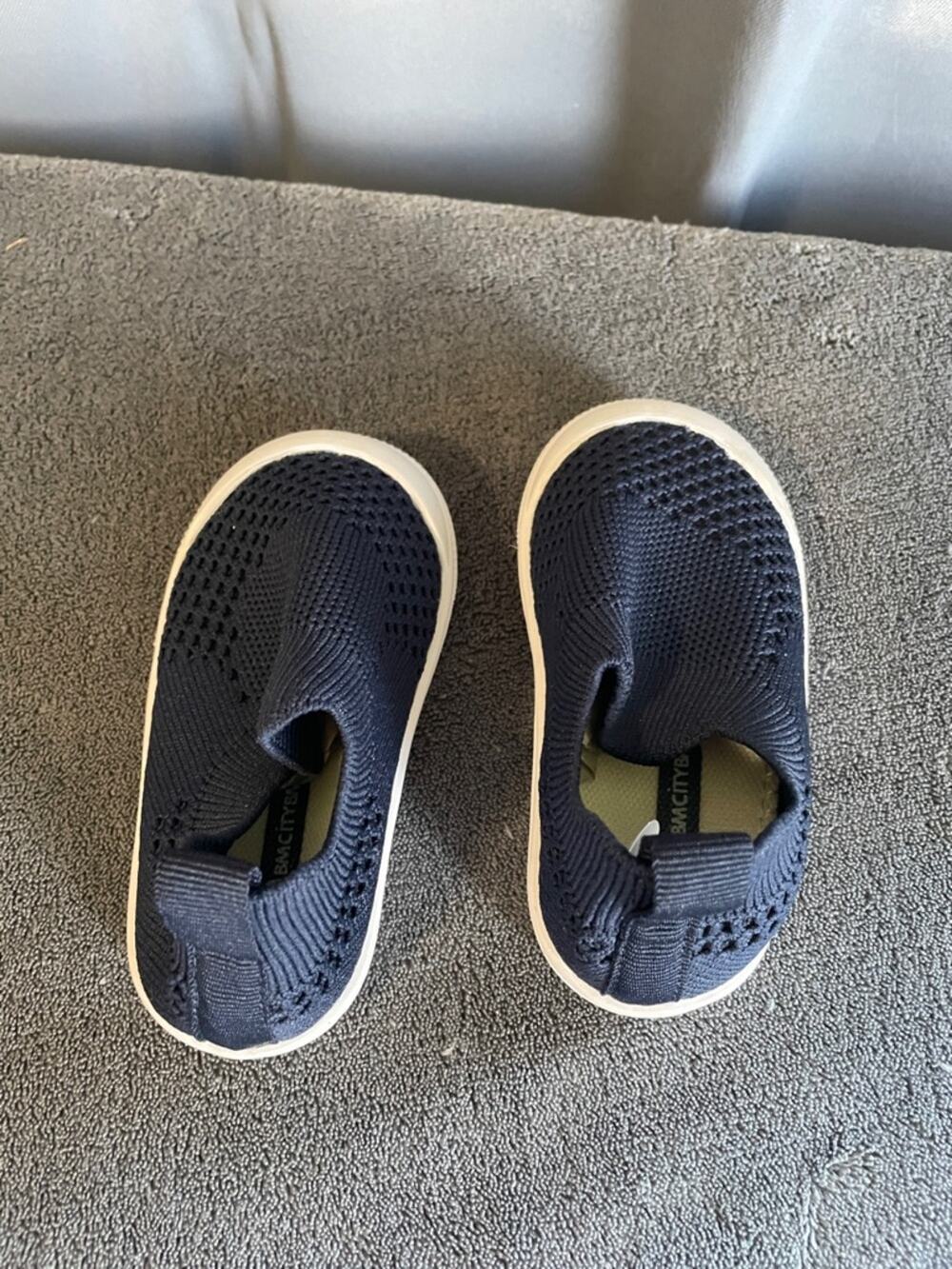 Navy Knit Slip-On Sneakers with White Soles NWOT NWOT